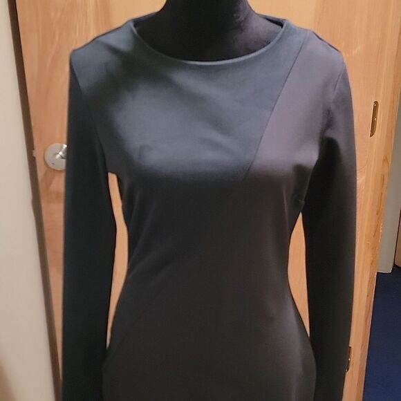 Forest Lily green asymmetrical faux suede sheath dress sz 10 - Picture 3 of 8